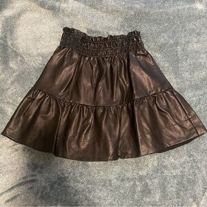 NWT Anthropologie‎ The Somerset Mini Skirt Faux Leather Edition Black size XS